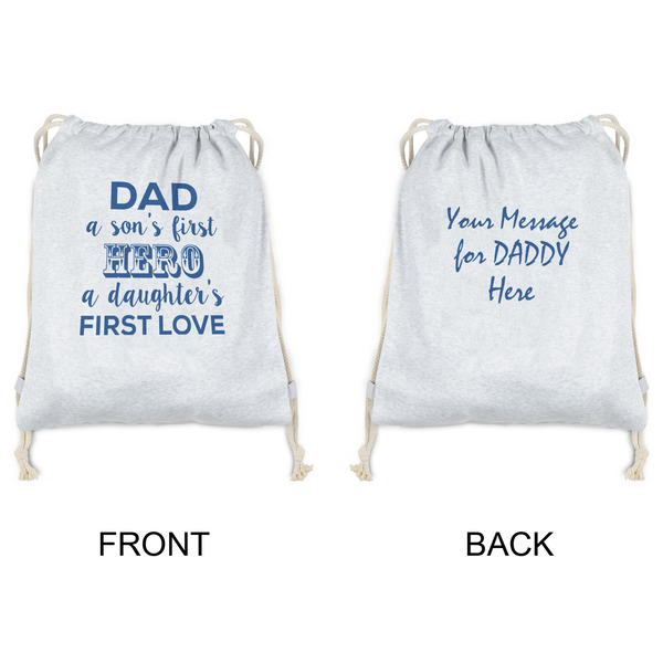 My Father My Hero Drawstring Backpacks - Sweatshirt Fleece - Double Sided - APPROVAL