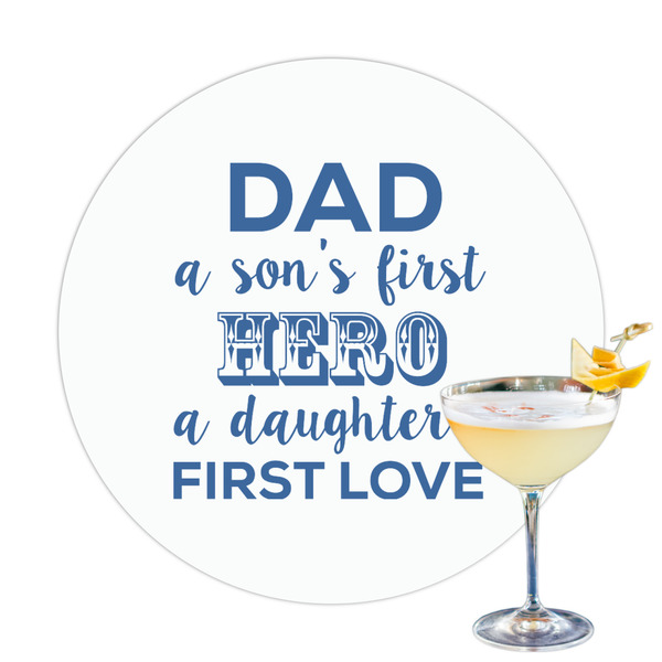 Custom My Father My Hero Printed Drink Topper - 3.25"