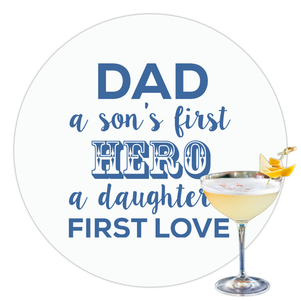 Custom My Father My Hero Printed Drink Topper - 3.5"