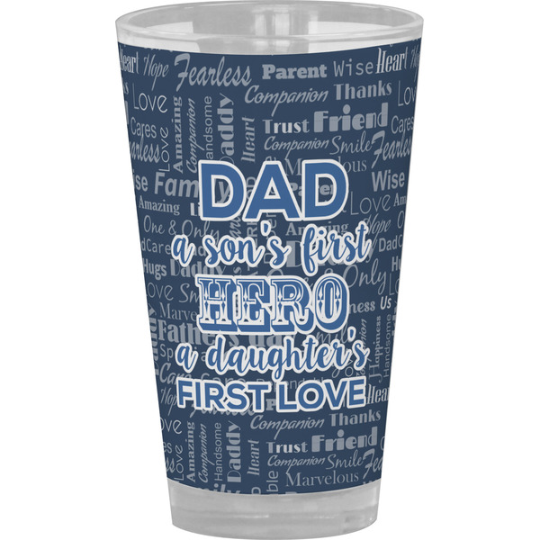 Custom My Father My Hero Pint Glass - Full Color