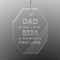 My Father My Hero Engraved Glass Ornaments - Octagon