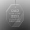 My Father My Hero Engraved Glass Ornament - Octagon