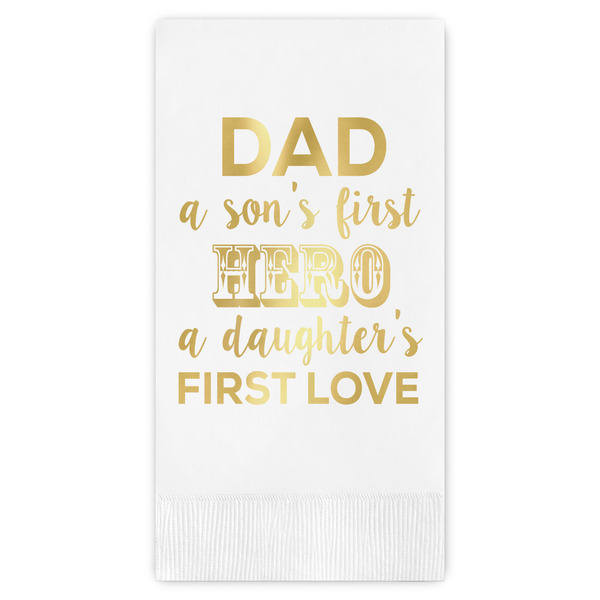 Custom My Father My Hero Guest Napkins - Foil Stamped