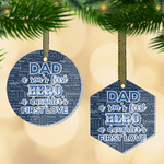 My Father My Hero Flat Glass Ornament