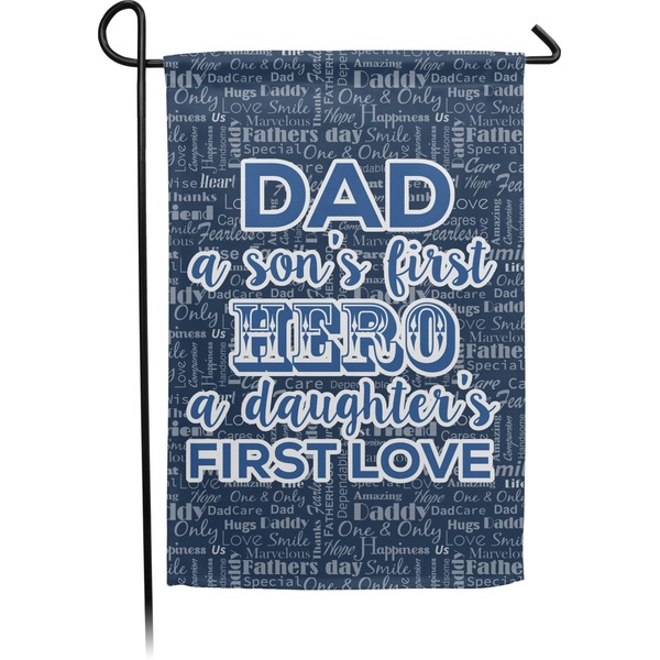 Custom My Father My Hero Small Garden Flag - Double Sided