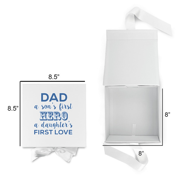 My Father My Hero Gift Boxes with Magnetic Lid - White - Open & Closed