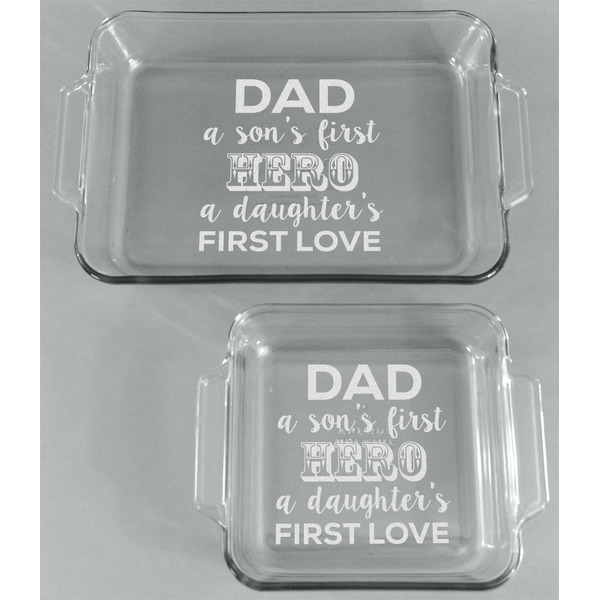My Father My Hero Glass Baking Dish Set - FRONT