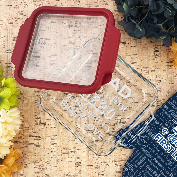 My Father My Hero Glass Cake Dish - LIFESTYLE (8x8)