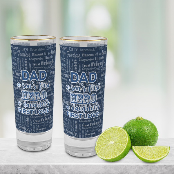 My Father My Hero Glass Shot Glass - 2 oz - LIFESTYLE