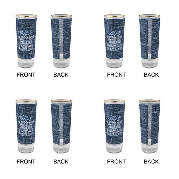 My Father My Hero Glass Shot Glass - 2 oz - Set of 4 - APPROVAL