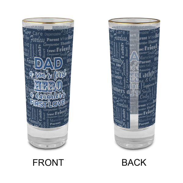 My Father My Hero Glass Shot Glass - 2 oz - Single - APPROVAL