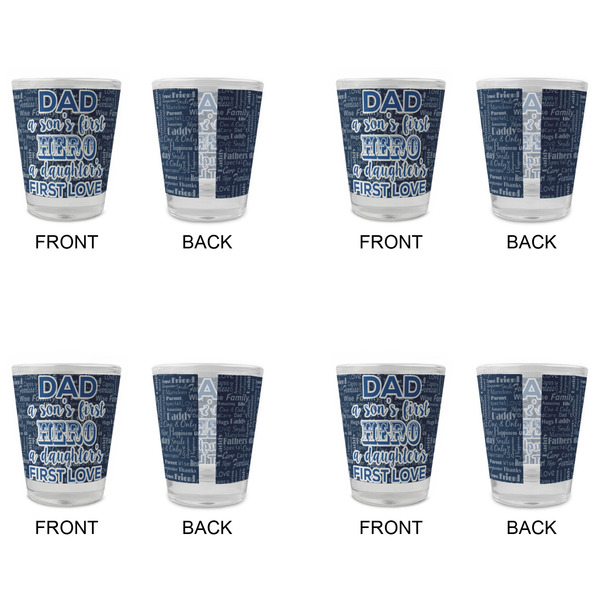 My Father My Hero Glass Shot Glass - Standard - Set of 4 - APPROVAL