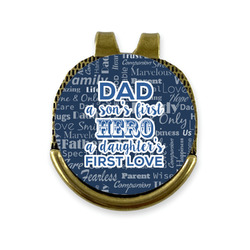 My Father My Hero Golf Ball Marker - Hat Clip - Gold