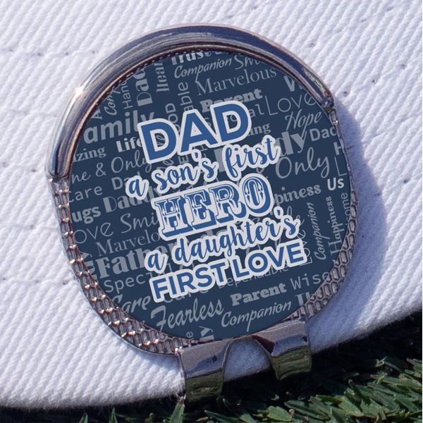 Custom My Father My Hero Golf Ball Marker - Hat Clip
