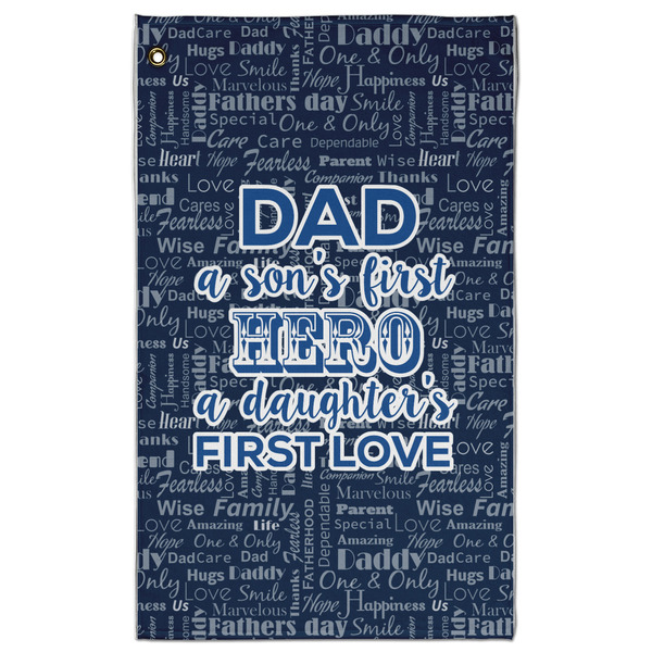 Custom My Father My Hero Golf Towel - Poly-Cotton Blend - Large