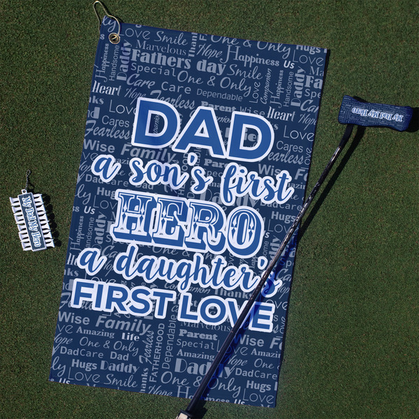 Custom My Father My Hero Golf Towel Gift Set (Personalized)