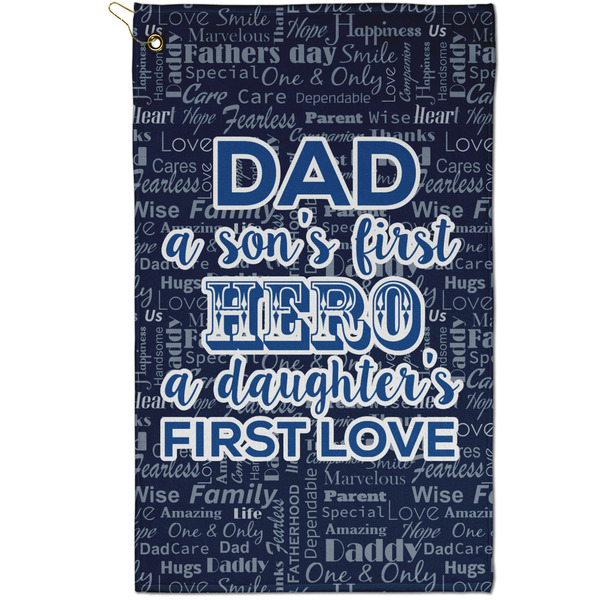 Custom My Father My Hero Golf Towel - Poly-Cotton Blend - Small