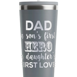 My Father My Hero RTIC Everyday Tumbler with Straw - 28oz - Grey - Single-Sided