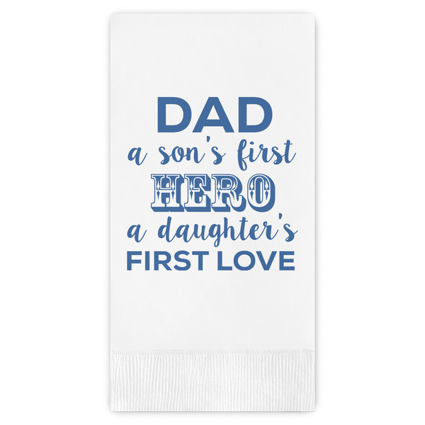 Custom My Father My Hero Guest Napkins - Full Color - Embossed Edge