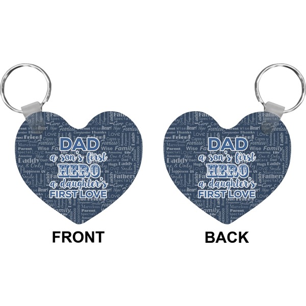 My Father My Hero Heart Keychain (Front + Back)