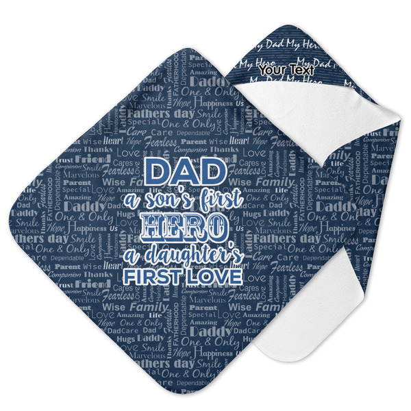 Custom My Father My Hero Hooded Baby Towel (Personalized)