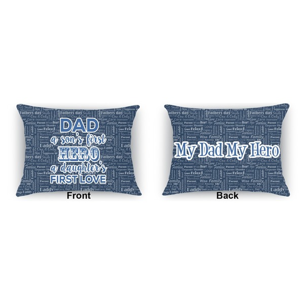 My Father My Hero Indoor Rectangular Burlap Pillow (Front and Back)