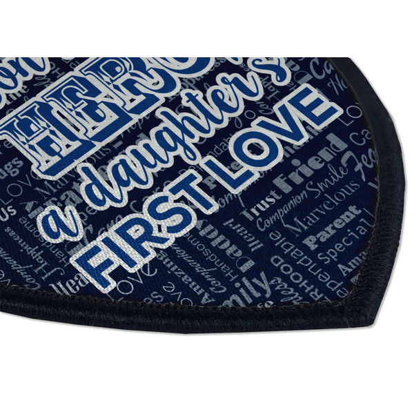 My Father My Hero Iron on Shield 3 Detail