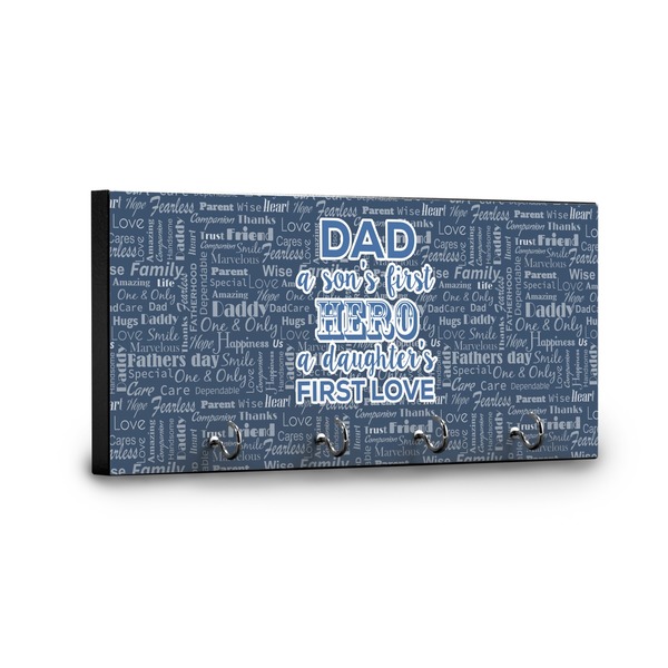 My Father My Hero Key Hanger - Front View with Hooks