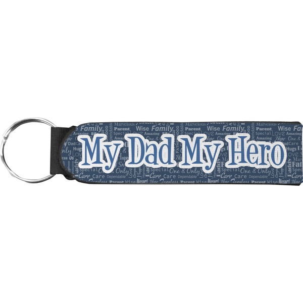 Custom My Father My Hero Neoprene Keychain Fob (Personalized)