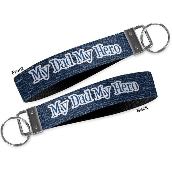 My Father My Hero Key-chain - Metal and Nylon - Front and Back