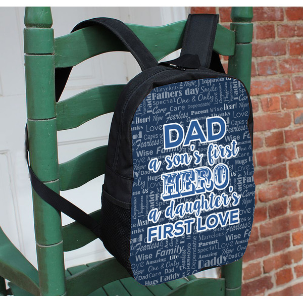 My Father My Hero Kids Backpack - In Context