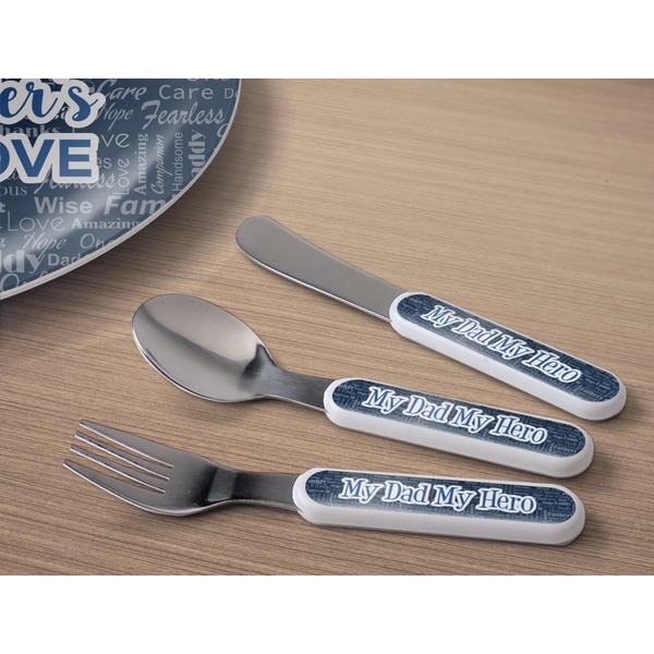 My Father My Hero Kids Flatware w/ Plate