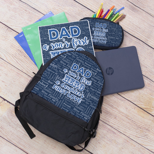 My Father My Hero Large Backpack - Black - With Stuff