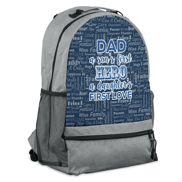 Custom My Father My Hero Backpack - Grey