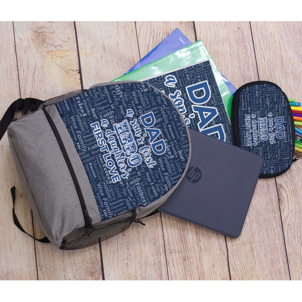 My Father My Hero Large Backpack - Gray - With Stuff