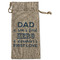 My Father My Hero Large Burlap Gift Bags - Front