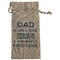 My Father My Hero Large Burlap Gift Bag - Front