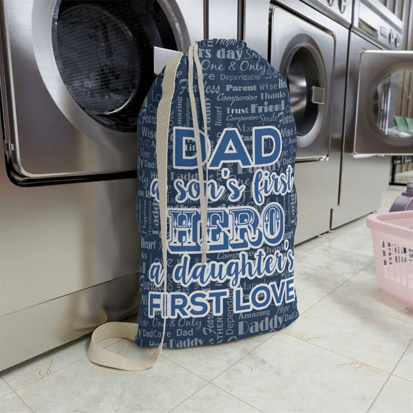 My Father My Hero Large Laundry Bag - In Context