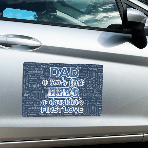 My Father My Hero Large Rectangle Car Magnets- In Context