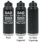 My Father My Hero Laser Engraved Water Bottles - 2 Styles - Front & Back View