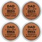 My Father My Hero Leather Coaster Set of 4