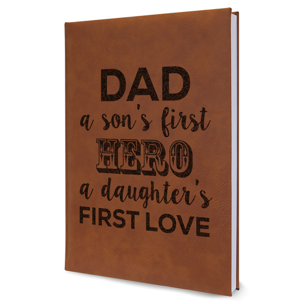 Custom My Father My Hero Leather Sketchbook - Large - Double Sided