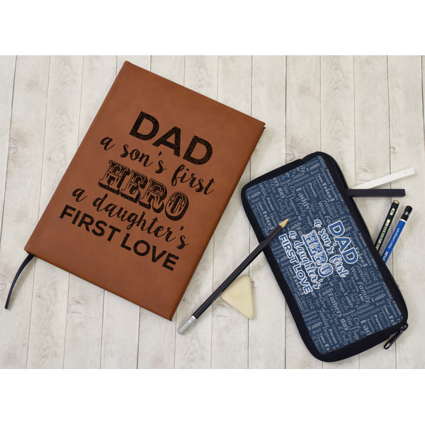 My Father My Hero Leather Sketchbook - Large - Double Sided - In Context