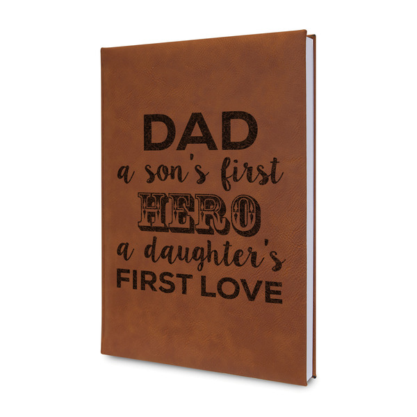 Custom My Father My Hero Leather Sketchbook - Small - Double Sided