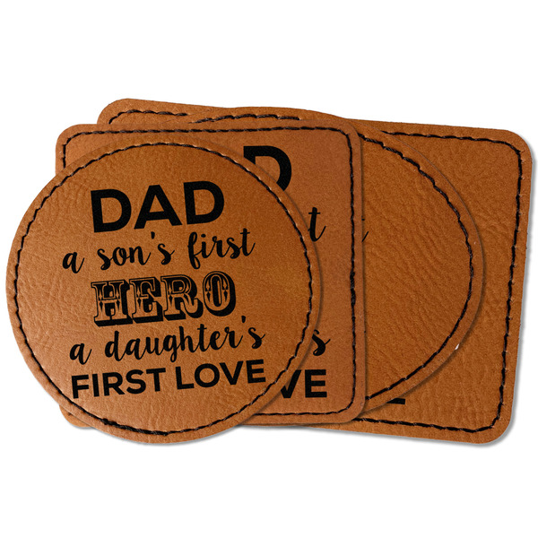 Custom My Father My Hero Faux Leather Iron On Patch