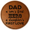 My Father My Hero Faux Leather Iron On Patch - Round