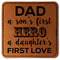 My Father My Hero Faux Leather Iron On Patch - Square