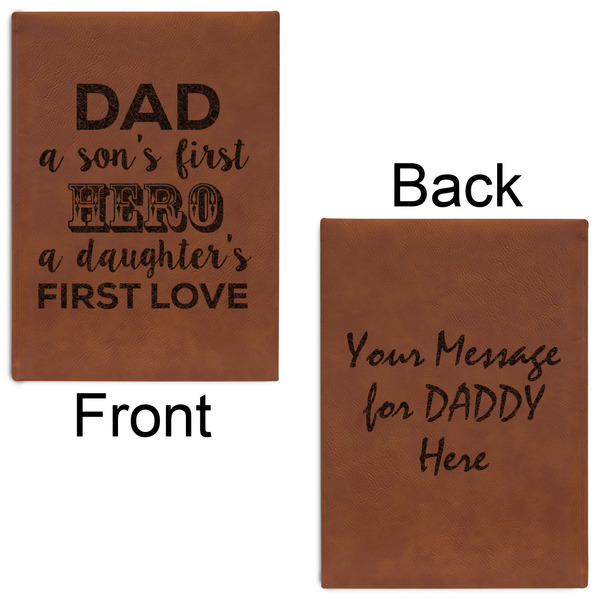 My Father My Hero Leatherette Sketchbooks - Large - Double Sided - Front & Back View