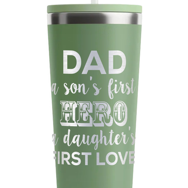 My Father My Hero Light Green RTIC Everyday Tumbler - 28 oz. - Close Up
