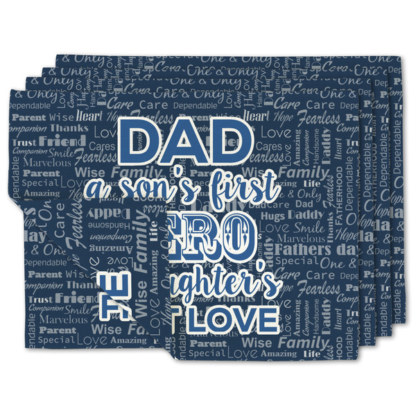 Custom My Father My Hero Double-Sided Linen Placemat - Set of 4